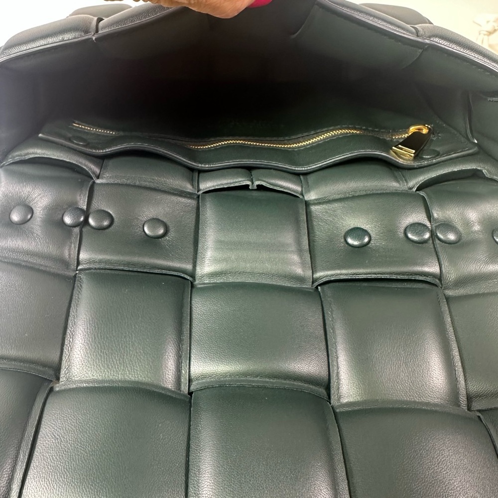 NEW Bottega Veneta Cassette Chain Bag Padded Maxi Intrecciato Leather Inkwell - Picture 10 of 16